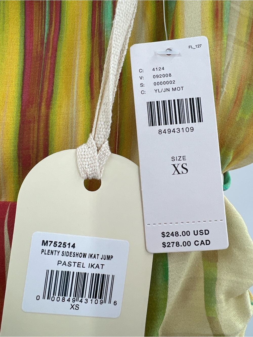 Anthropologie NWT Plenty by Tracy Reese Side Show Jumpsuit in Pastel Ikat sz XS - Picture 6 of 10